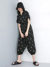 Loose Black Lace-up Jumpsuits
